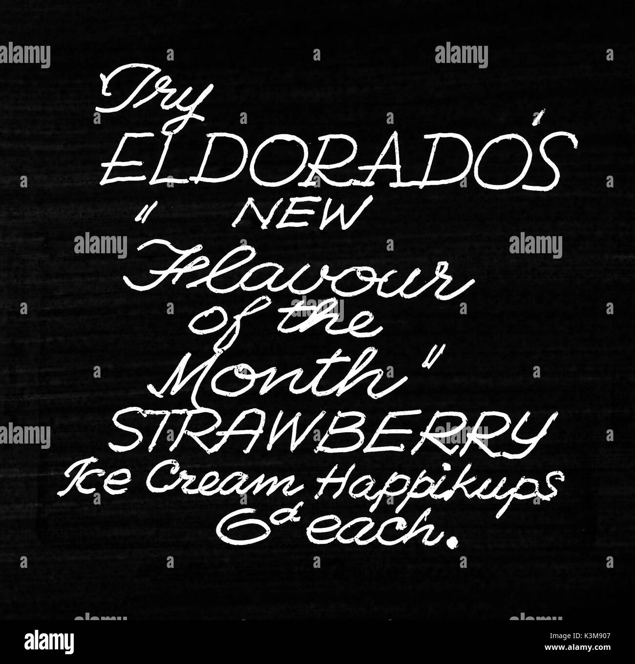 Folie auf einer KINOWERBUNG ELDORADO ICECREAM HAPPICUPS IM NEUEN GESCHMACK DES MONATS - Erdbeere Datum: Stockfoto