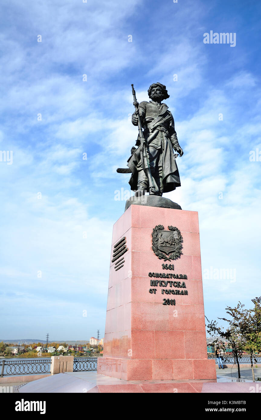 Denkmal pokhabov, Gründer von Irkutsk nach Ivan Stockfoto