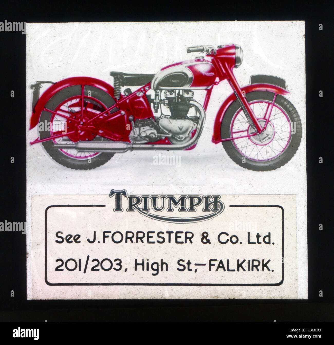 Kino WERBUNG FOLIE FÜR Triumph Motorräder in den Kinos der ABC-Kino in Falkirk, Schottland gezeigt Stockfoto