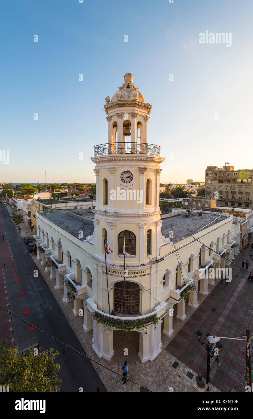 Colonial Zone (Ciudad Colonial), Santo Domingo, Dominikanische Republik. Koloniale Architektur. Stockfoto