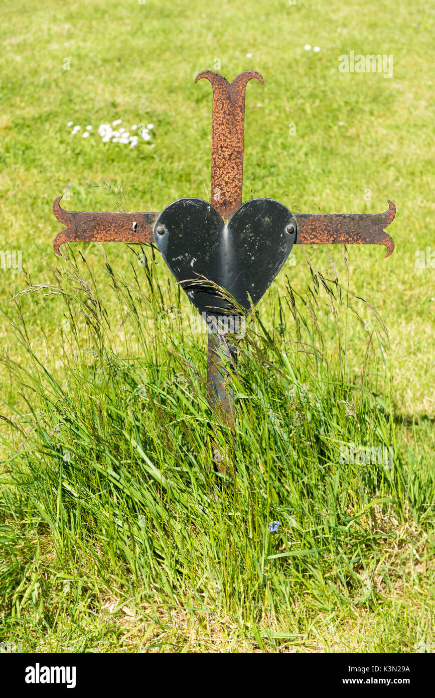 Old Kilcullen (Cill Chuilinn), County Kildare, Provinz Leinster, Irland, Europa. Alte Kreuz auf dem Friedhof. Stockfoto