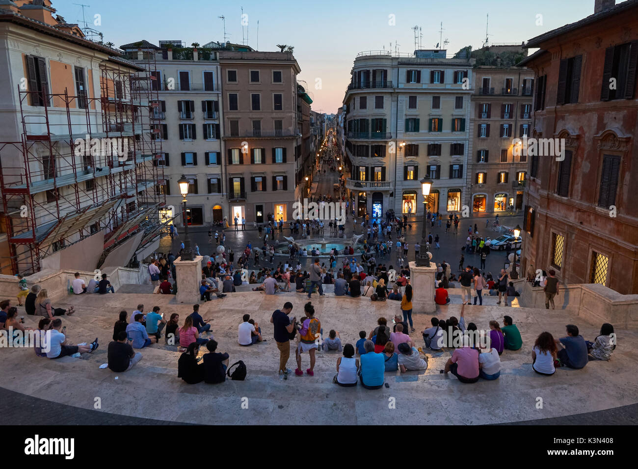 Die Spanische Treppe und die Piazza di Spagna in Rom, Italien Stockfoto
