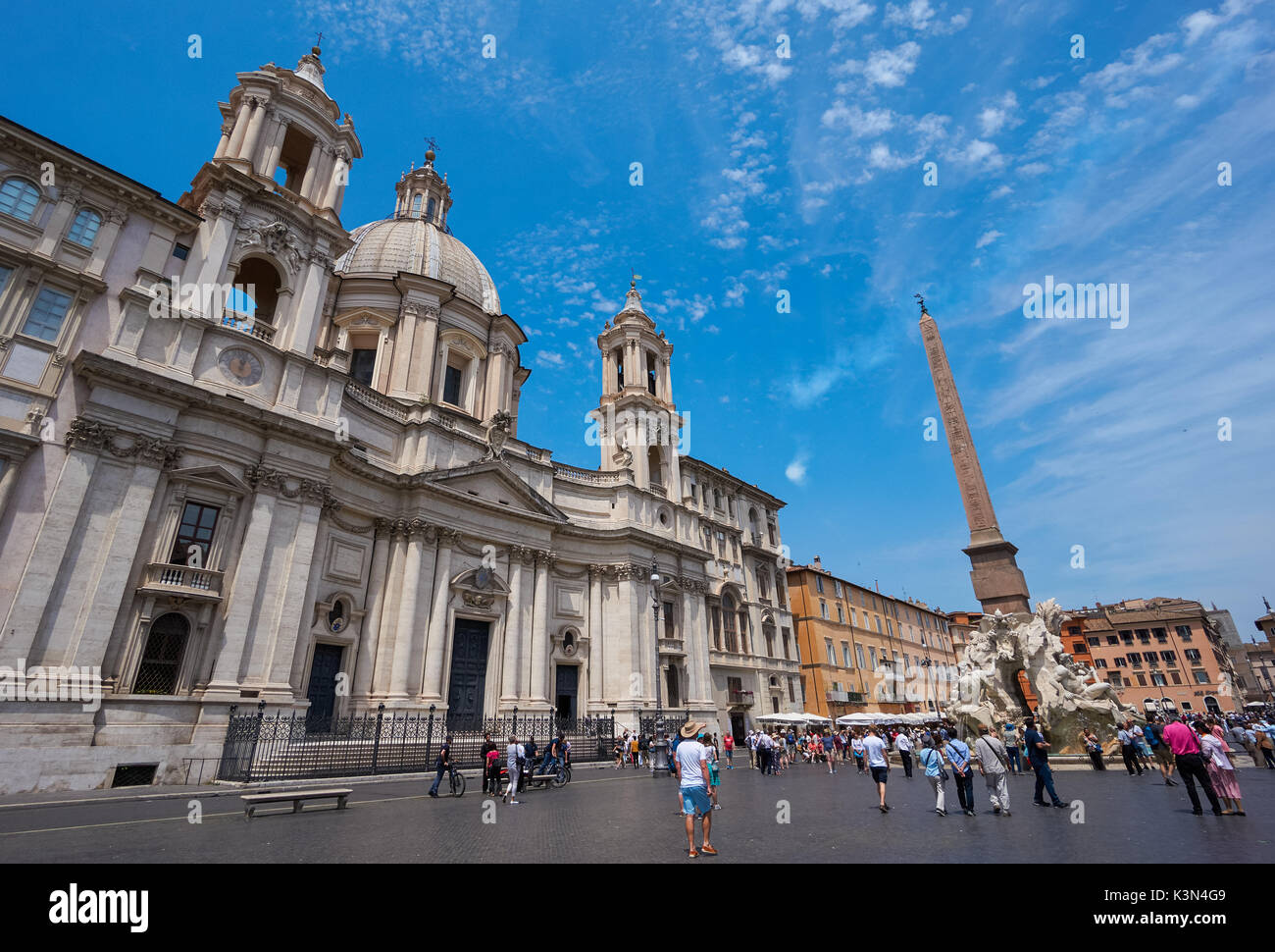 Die Kirche Sant'Agnese in Agone in der Piazza Navona, Rom, Italien Stockfoto