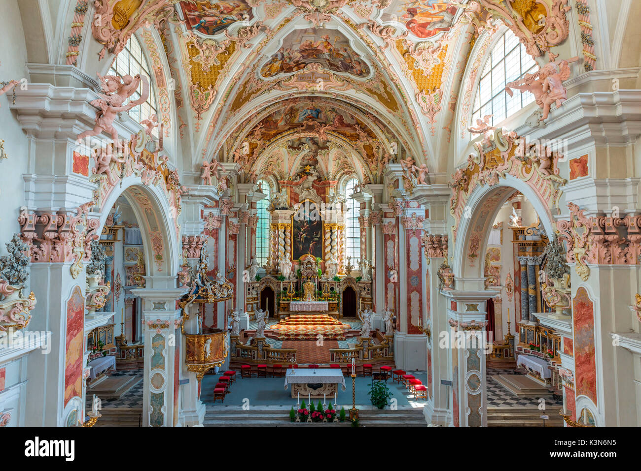 Das Kloster Neustift, Südtirol, Italien. Die Basilika im Kloster Das Kloster Neustift bei Brixen Stockfoto