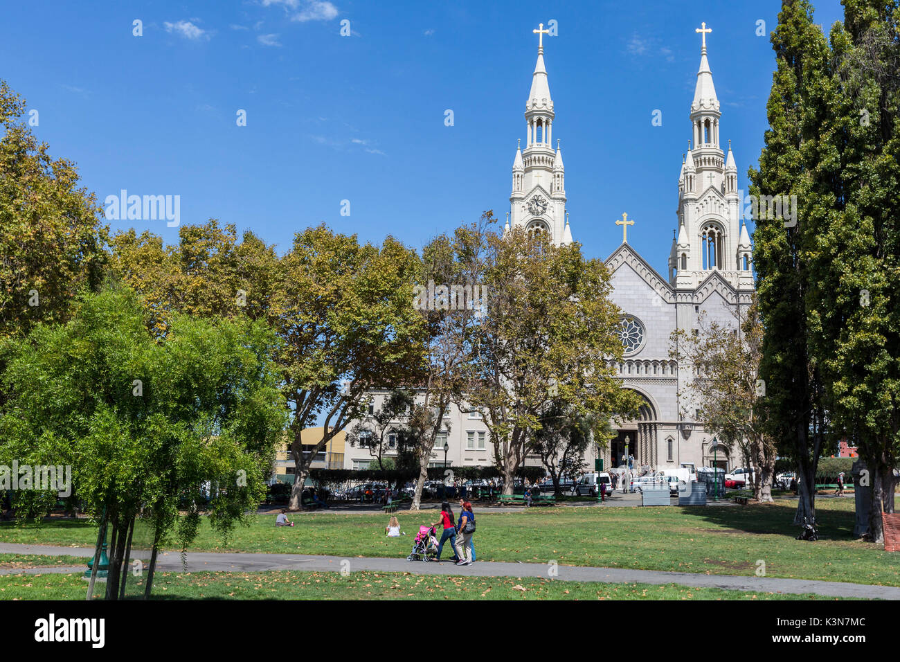 Die heiligen Petrus und Paulus, Kirche San Franisco, Marin County, Kalifornien, USA. Stockfoto