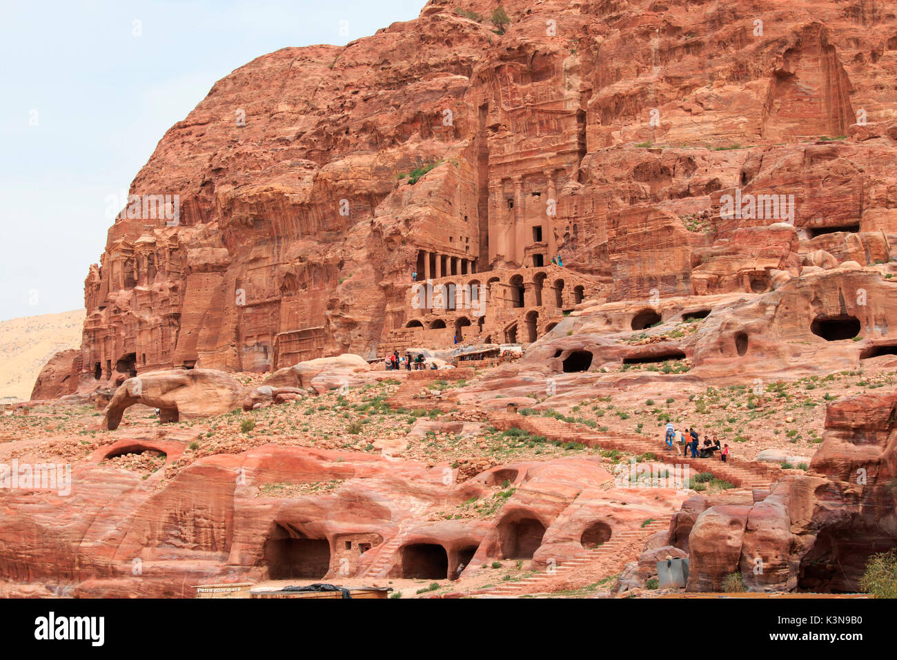 Touristische Ausflüge in die Ruinen des antiken Petra, Jordanien Stockfoto
