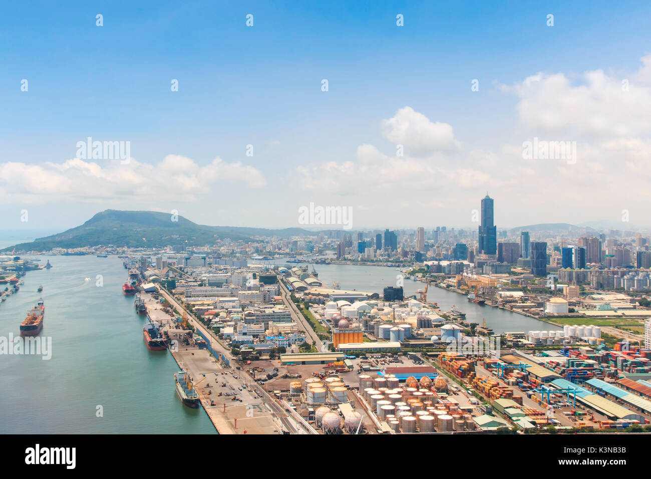 Luftaufnahme von Kaohsiung im südlichen Taiwan Stockfoto