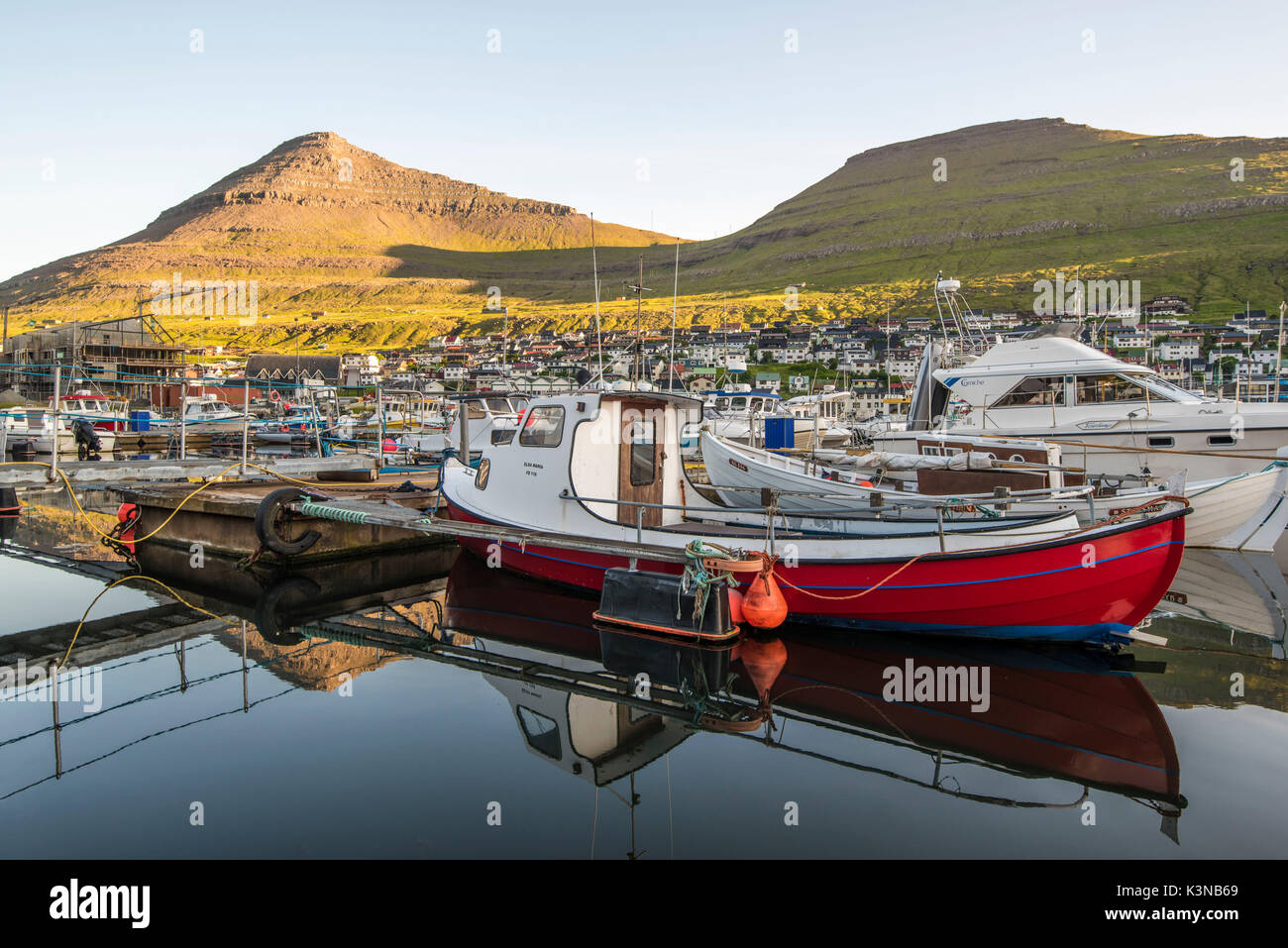 Klaksvik, bordoy Island, Färöer, Dänemark. Stockfoto