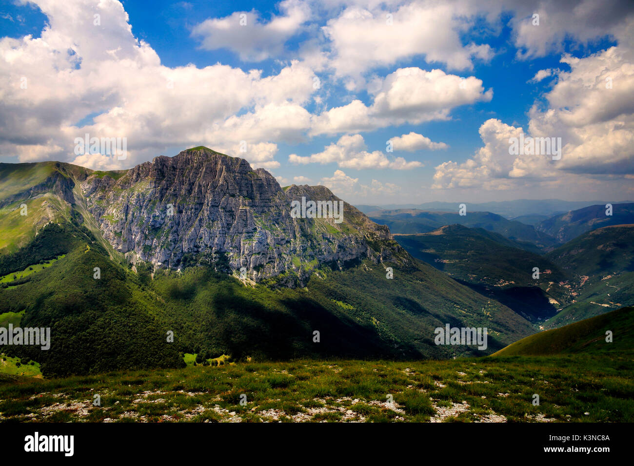 Bove berge ich Sibillini Nationalpark, Provinz Macerata, Marken, Italien Stockfoto