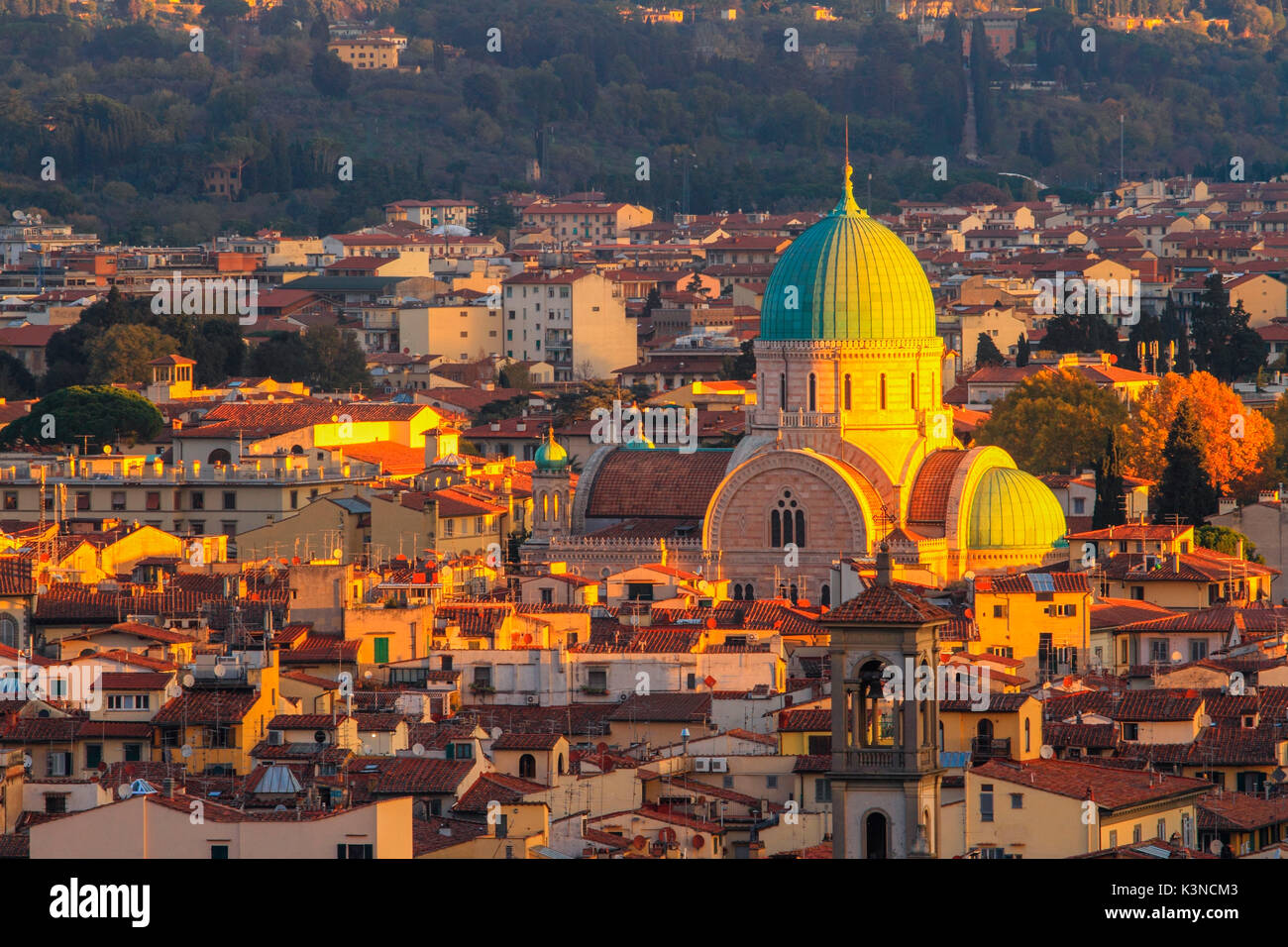 Europa, Italien, Toskana. Die Cappelle Medicee in der Altstadt von Florenz - Stadt der Kunst der Toskana bei Sonnenuntergang Stockfoto