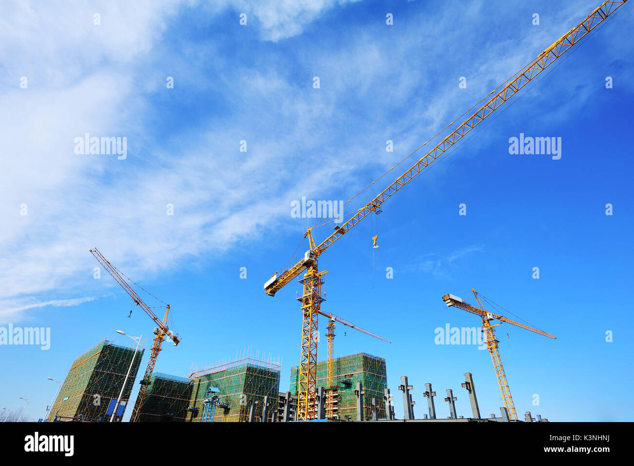 Bau von neuen Gebäuden in Peking, China. Stockfoto