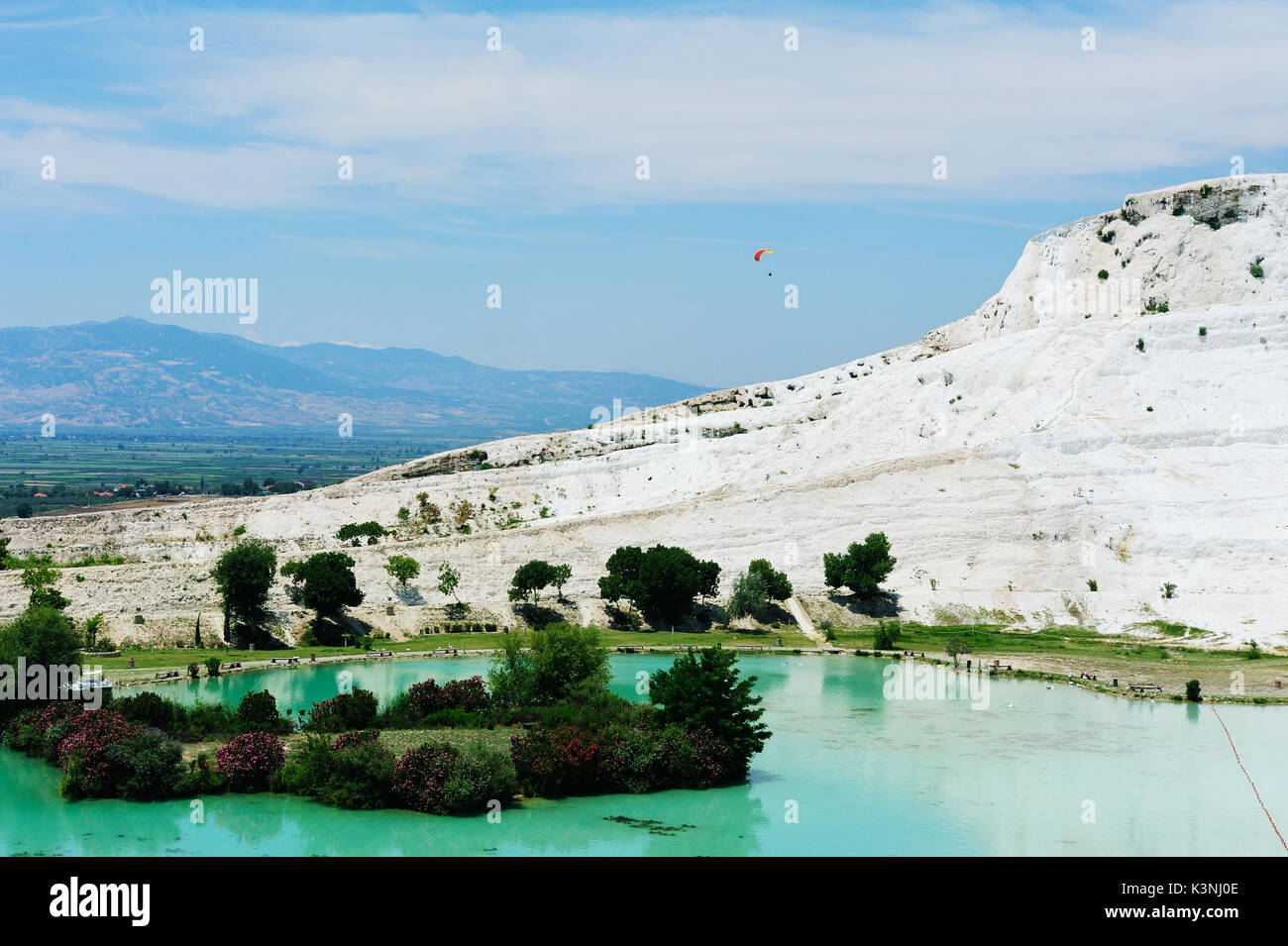 Pamukkale Landschaft, natürliche Website in der Provinz Denizli im Südwesten der Türkei. Stockfoto