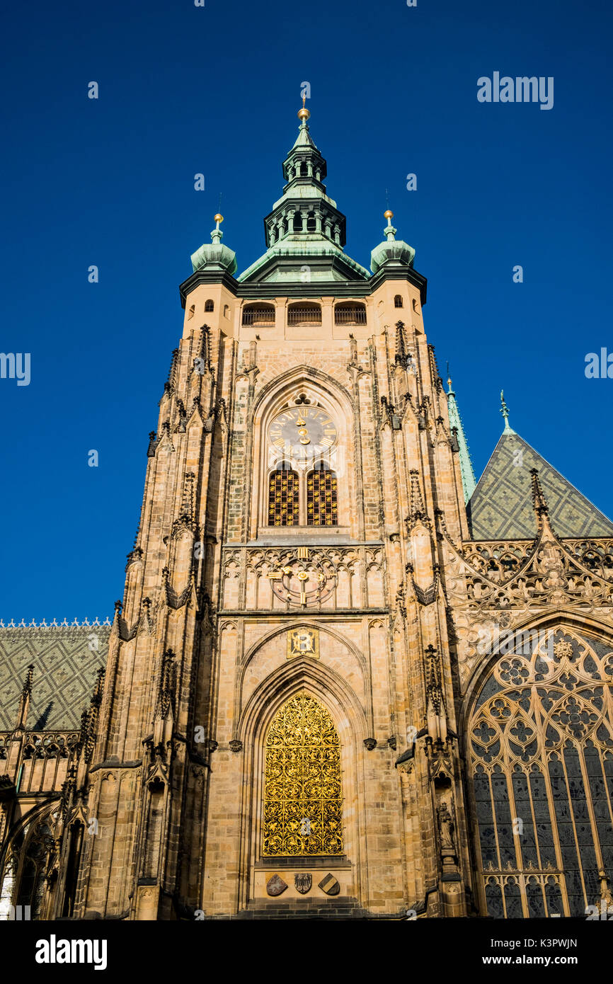 St. Veits Dom, die Prager Burg, Prag, Tschechische Republik, Europa. Stockfoto
