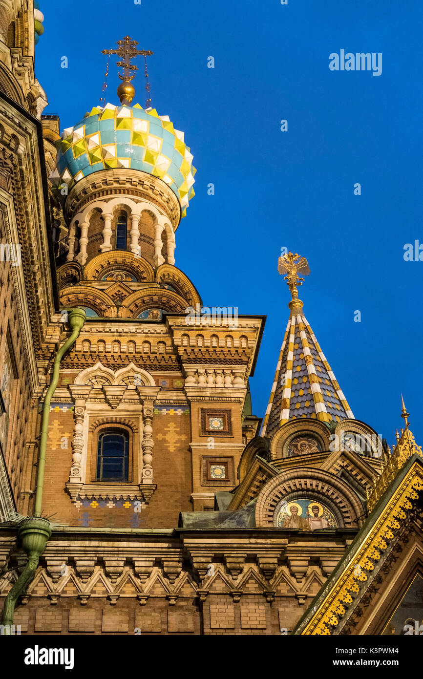 Sankt Petersburg, Russland, Eurasien. Kirche des Erlösers auf Blut vergossen. Stockfoto