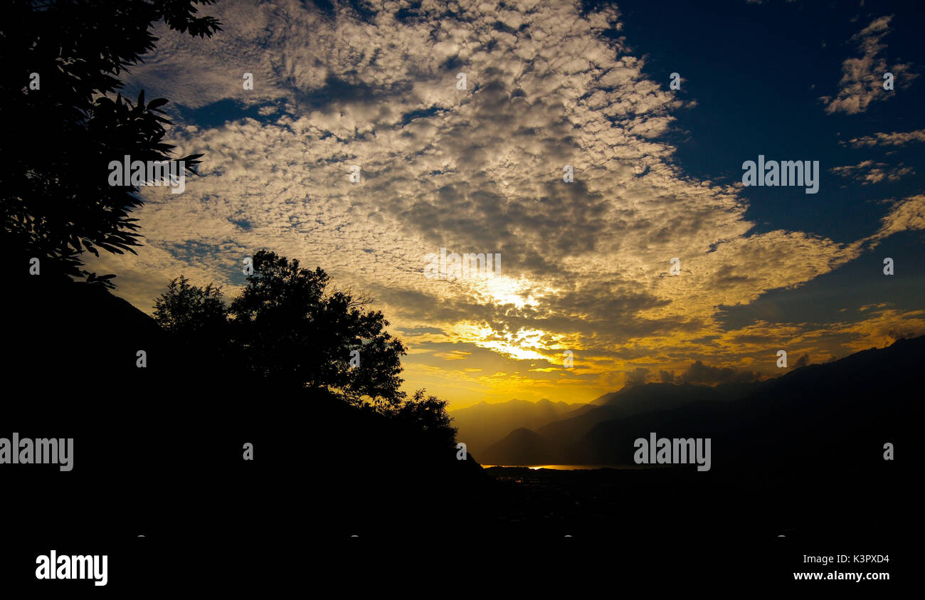 Sommer Sonnenuntergang, Comer See, Lombardei, Italien Stockfoto