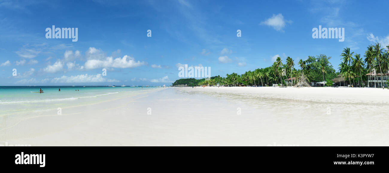 Strand mit Panoramablick in Boracay Island, Philippinen. Stockfoto