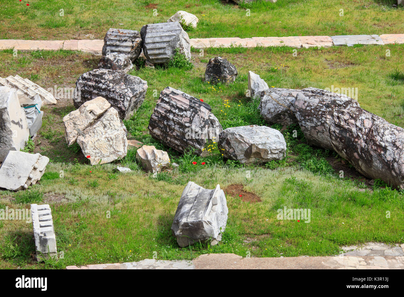 Details der Ruinen im Forum Website zu einer der das Symbol des antiken Römischen Reiches Rom Latium Italien Europa des Trajan gefunden Stockfoto