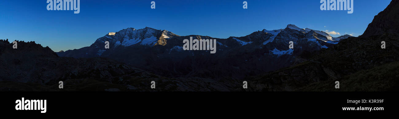 Panorama der Berge und Levanne Aiguille Rousse. Nationalpark Gran Paradiso. Alpi Graie Stockfoto