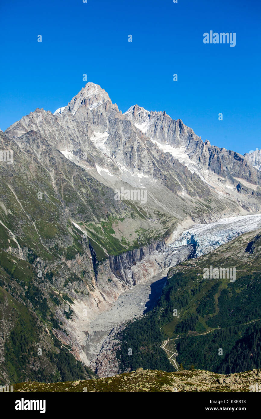 Aiguille du Chardonnet ist ein naher Nachbar von Mont Blanc auf der südöstlichen Seite des Tal von Chamonix. Frankreich Stockfoto