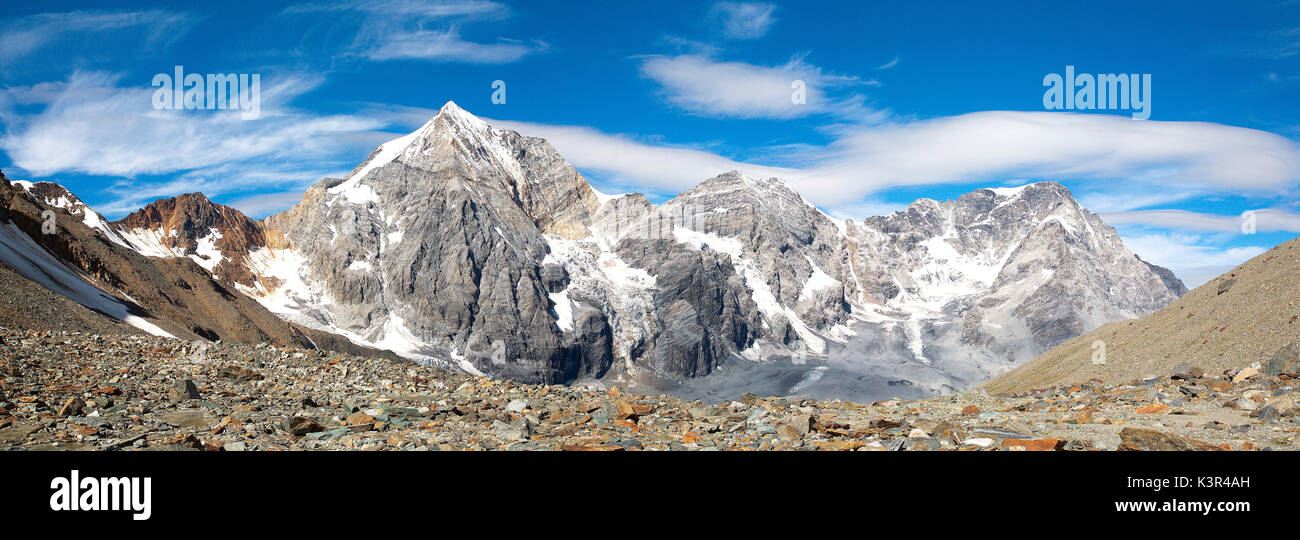 Sölden Tal, Zebrù High Peak, Zebrù und Ortler Berg, Trentino Alto Adige, Italien Stockfoto