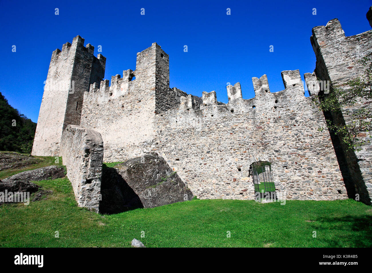 Valtellina, Visconti Venosta Schloss in Grosio, Lombardei, Italien Stockfoto