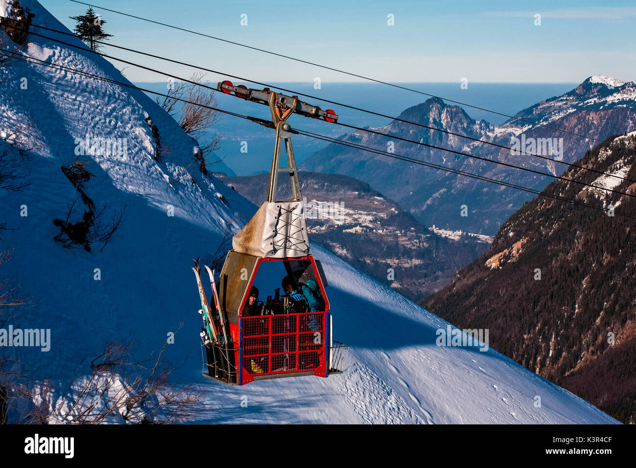 Schweiz, Seilbahn auf Chappeliberg im Kanton Uri Stockfoto