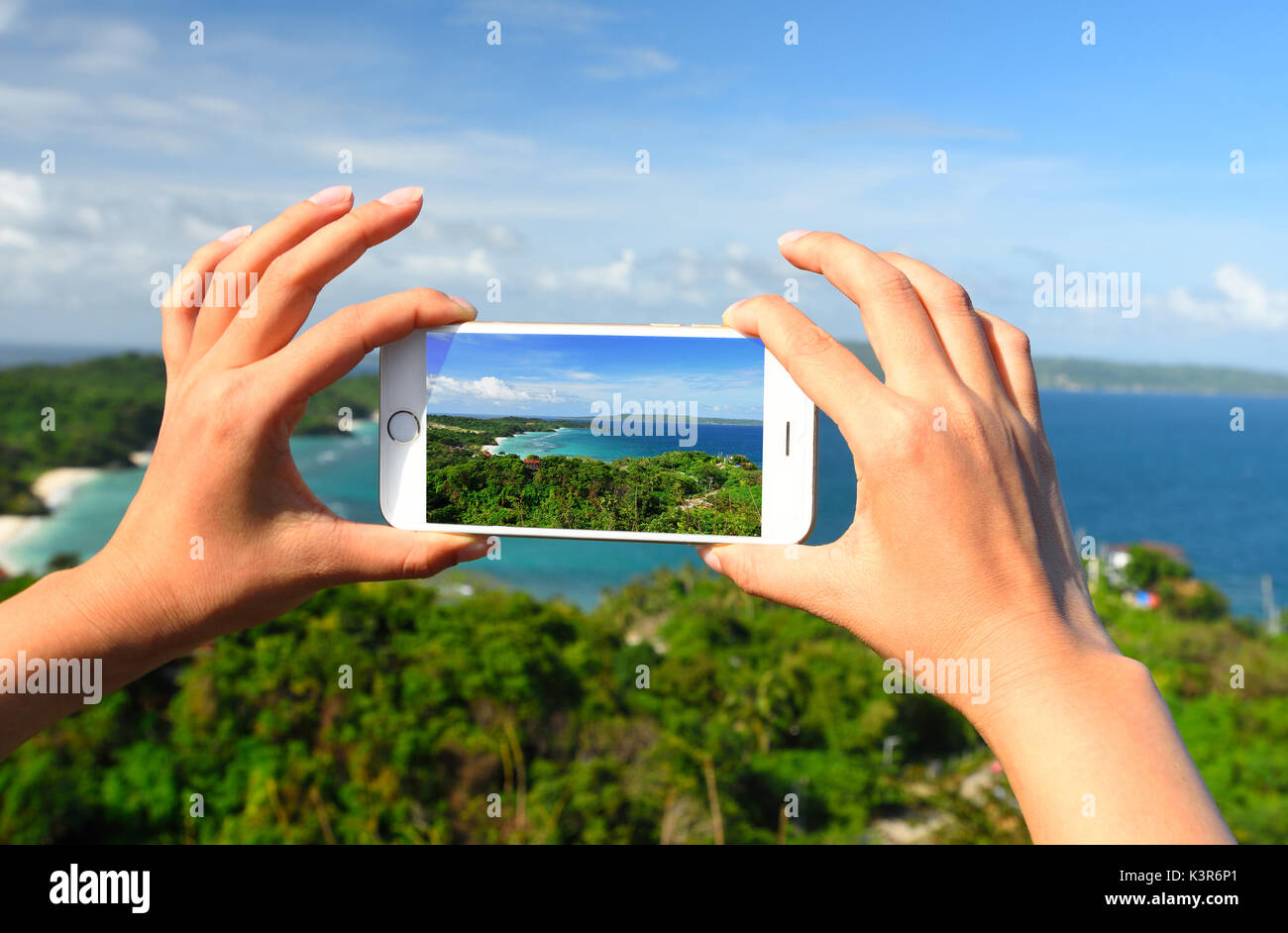 Unter Foto von Boracay Szenerie auf luho Berg Stockfoto