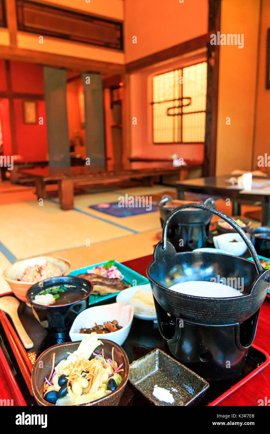 Japanisches Restaurant mit traditioneller Küche von Hokkaido, Japan Stockfoto