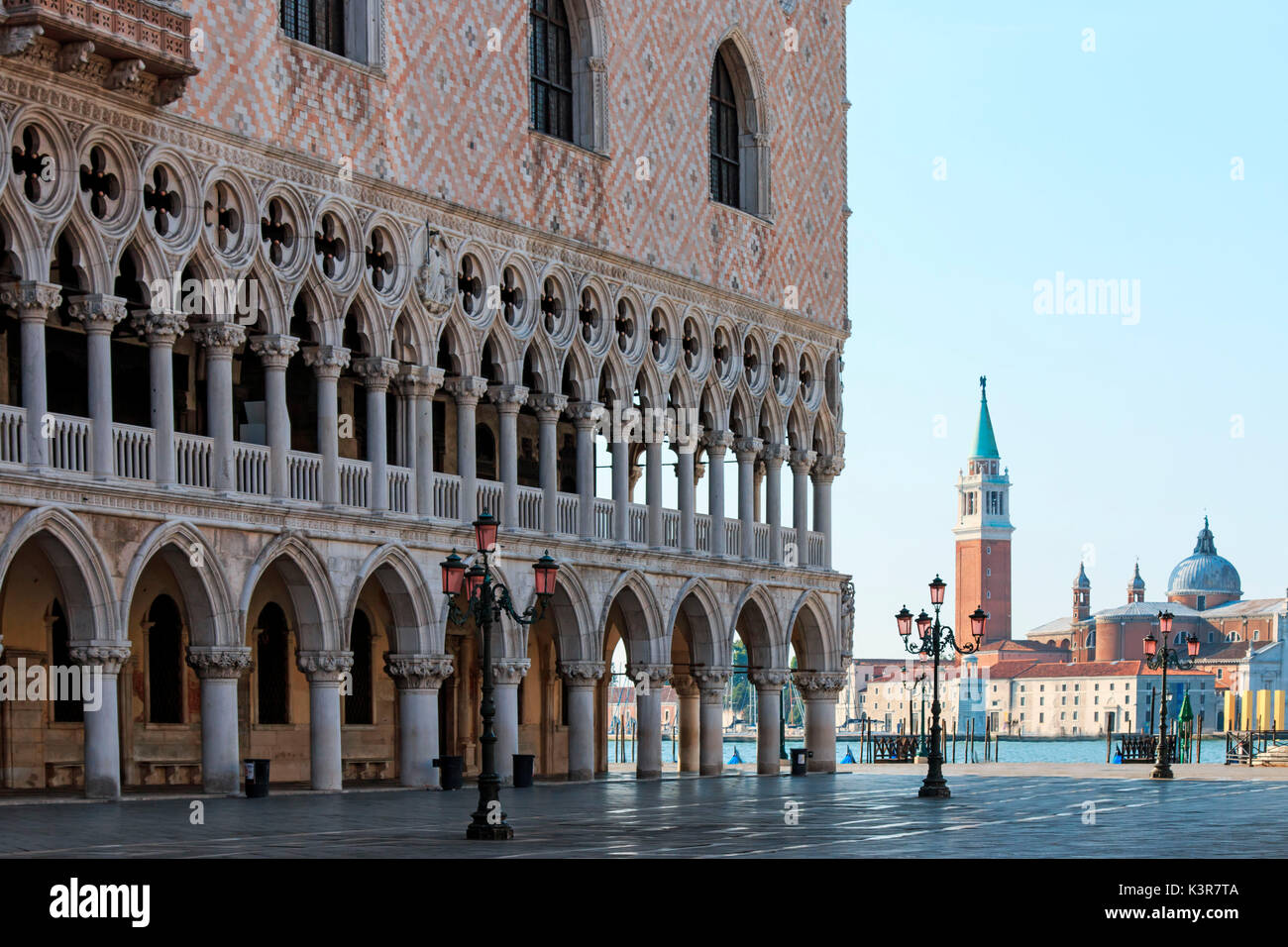 Dogenpalast und San Giorgio Venedig Stockfoto