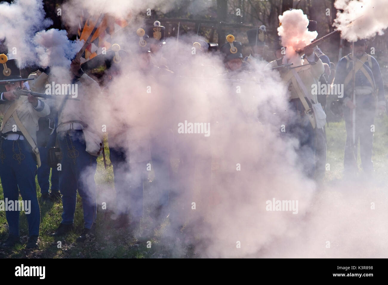 Novara, Piemont, Italien. Schlacht von Novara historische Reenactment Stockfoto
