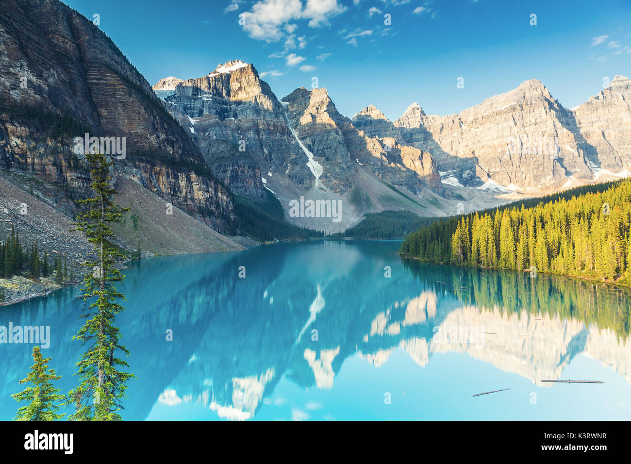 Moraine Lake im Banff National Park, Alberta, Kanada Stockfoto
