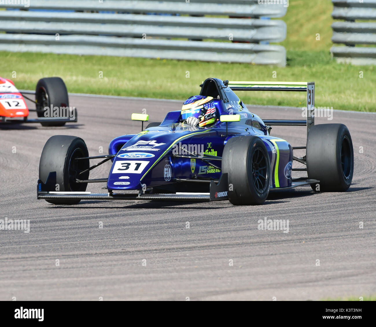 Logan Sargeant, Carlin, britische F4-Meisterschaft, BTCC Rockingham Rockingham Motorsport Speedway, Sonntag, 27 August, 2017, Autosport, Britische Tourin Stockfoto