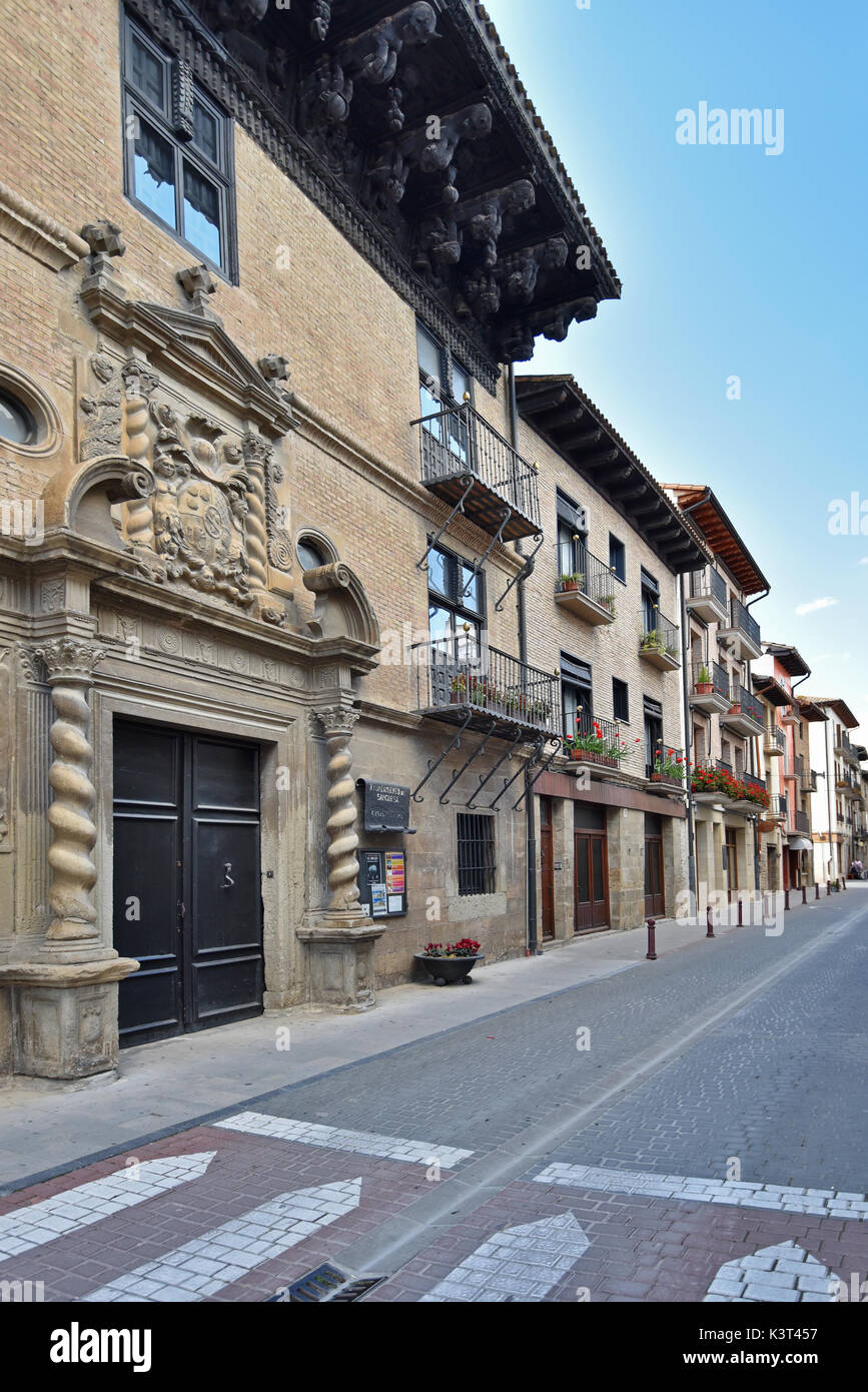 Alte spanische Stadt zangoza in Navarra Stockfoto