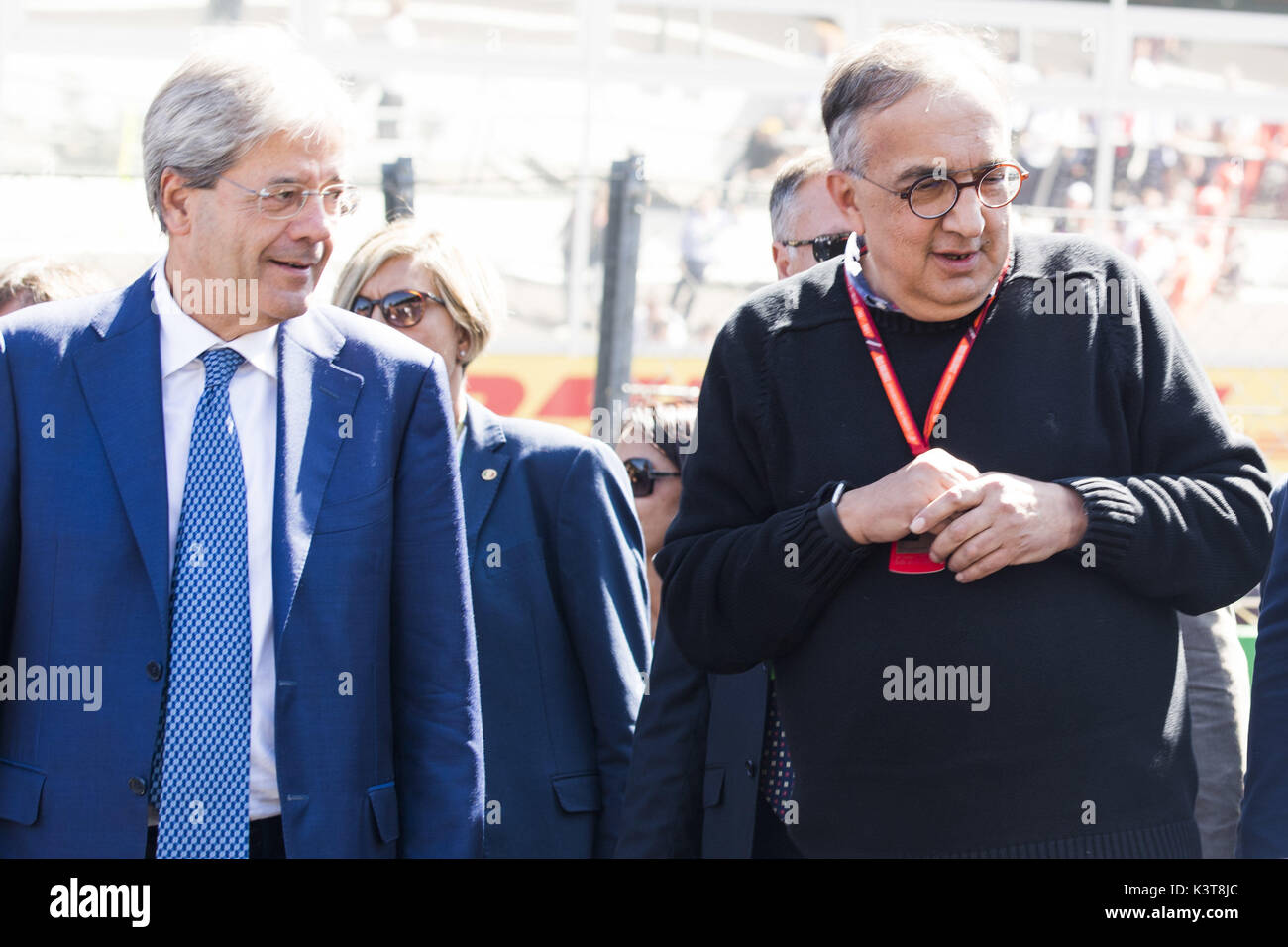 Motorsport: FIA Formel-1-Weltmeisterschaft 2017, dem Grand Prix von Italien, Paolo Gentiloni, Sergio Marchionne, 03.09.2017. | Verwendung weltweit Stockfoto