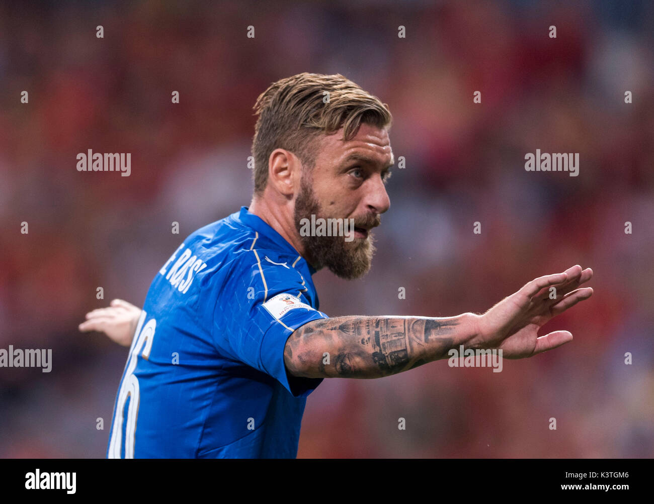Madrid, Spanien. 2. Sep 2017. Daniele De Rossi (ITA) Fußball / Fussball: FIFA WM Russland 2018 europäische Qualifikation Gruppe G Match zwischen Spanien 3-0 Italien im Estadio Santiago Bernabeu in Madrid, Spanien. Credit: Maurizio Borsari/LBA/Alamy leben Nachrichten Stockfoto