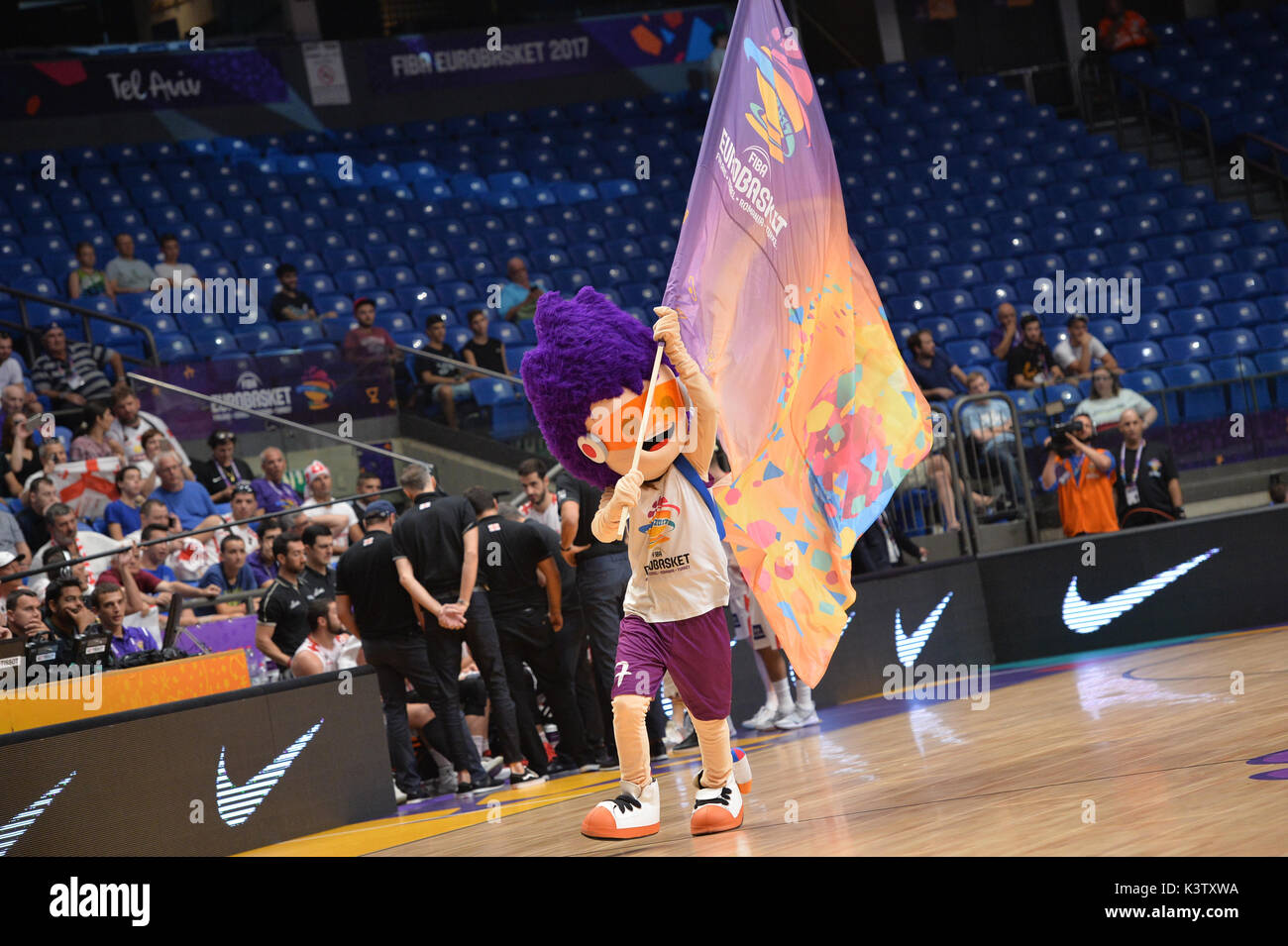 Telaviv, Israel. 03 Sep, 2017. Mascotte während Erurobasket Gruppe B ein Spiel zwischen Georgien vs Israel, Telaviv 03//09/2017 Credit: Michele Longo/Pacific Press/Alamy leben Nachrichten Stockfoto