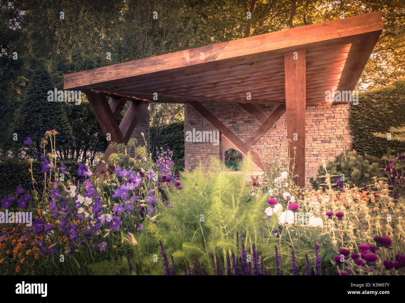 Die Morgan Stanley Garten Show im 2017 Chelsea Flower Show in London. Stockfoto
