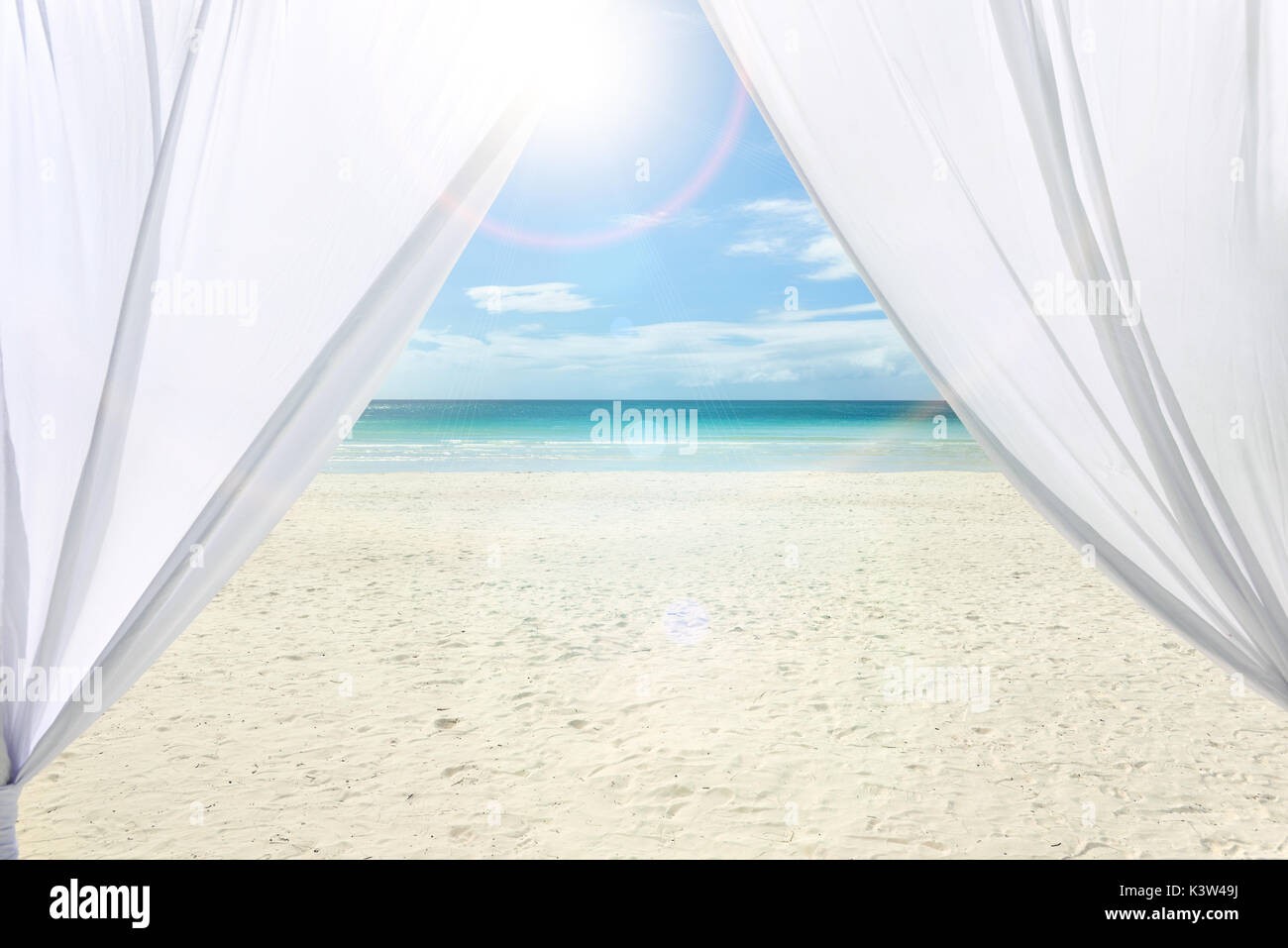 Hochzeit Zelt am Strand Stockfoto