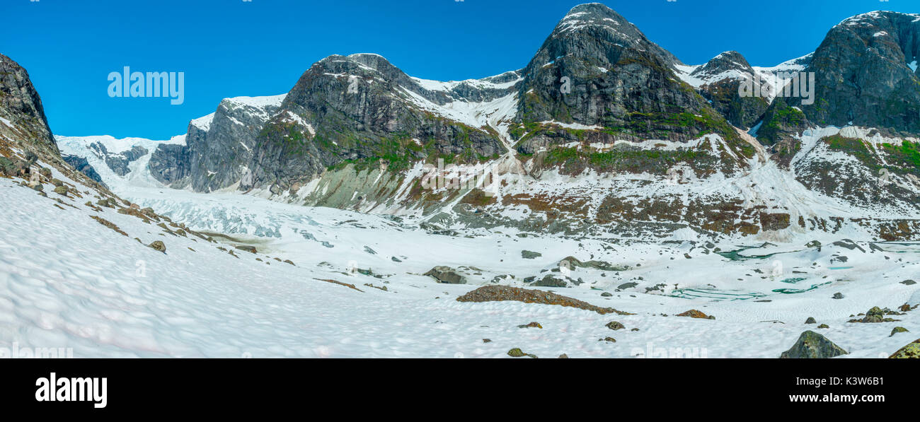 Austerdalsbreen Gletscher, Glanz, Norwegen Stockfoto