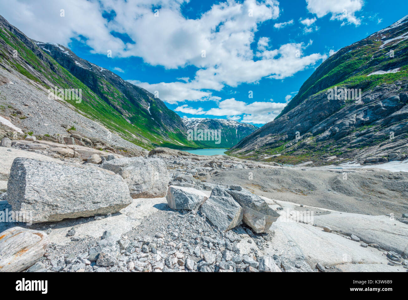 Gletscher Nigardsbreen, Glanz, Norwegen Stockfoto