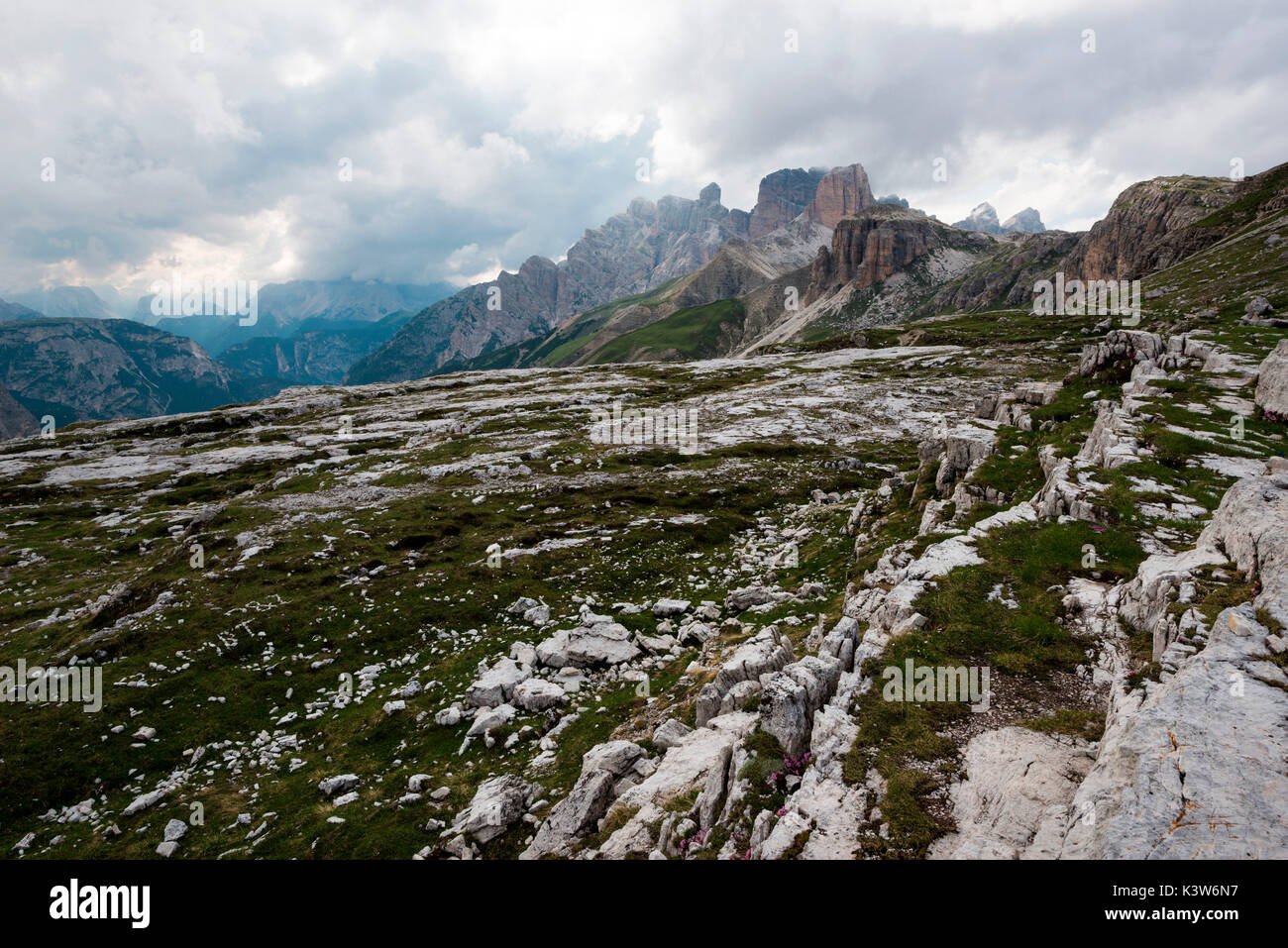 Europa, Italien, Dolomiten, Provinz Bozen. Tre Cime di Lavaredo Naturpark Stockfoto