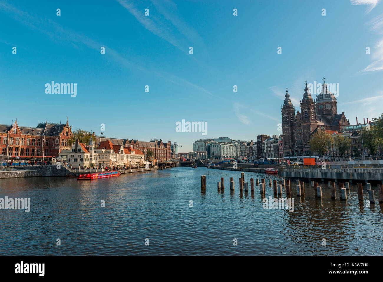 Die Niederlande, Europa, Amsterdam und seine Kanäle Stockfoto