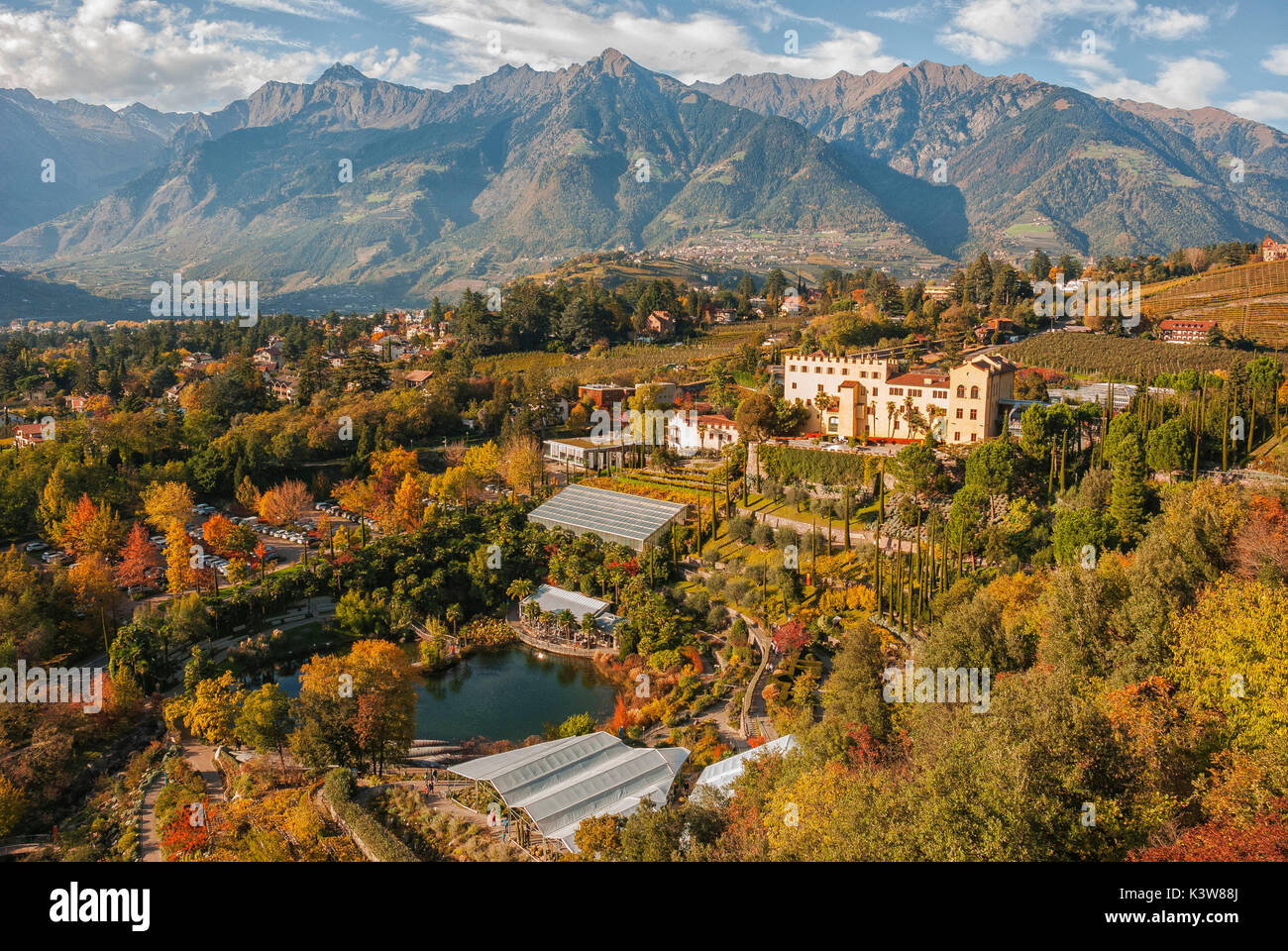 Italien, Südtirol, der Garten von Schloss Trauttmansdorff in Meran. Stockfoto