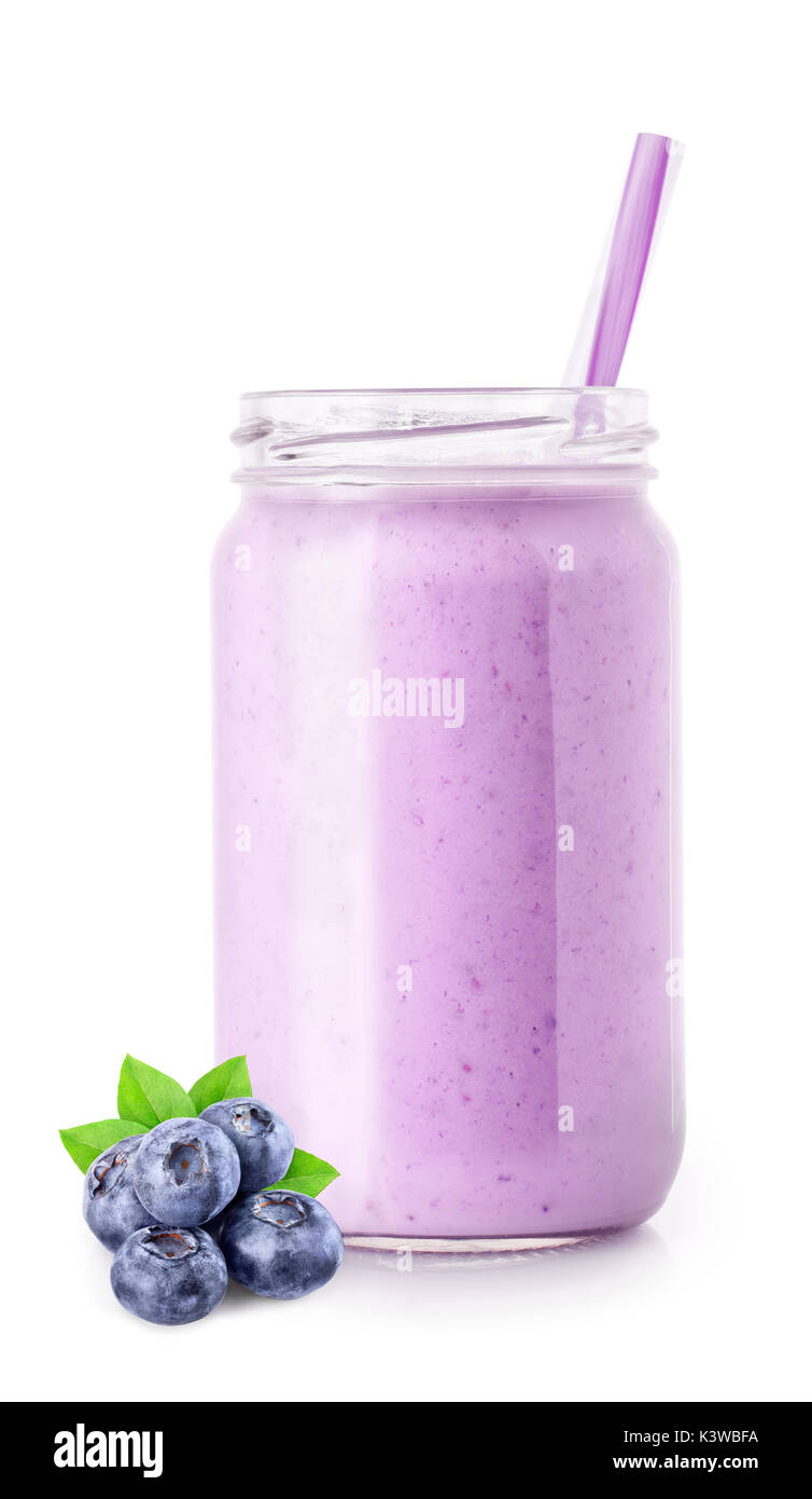 Blueberry Smoothie in Jar Stockfoto