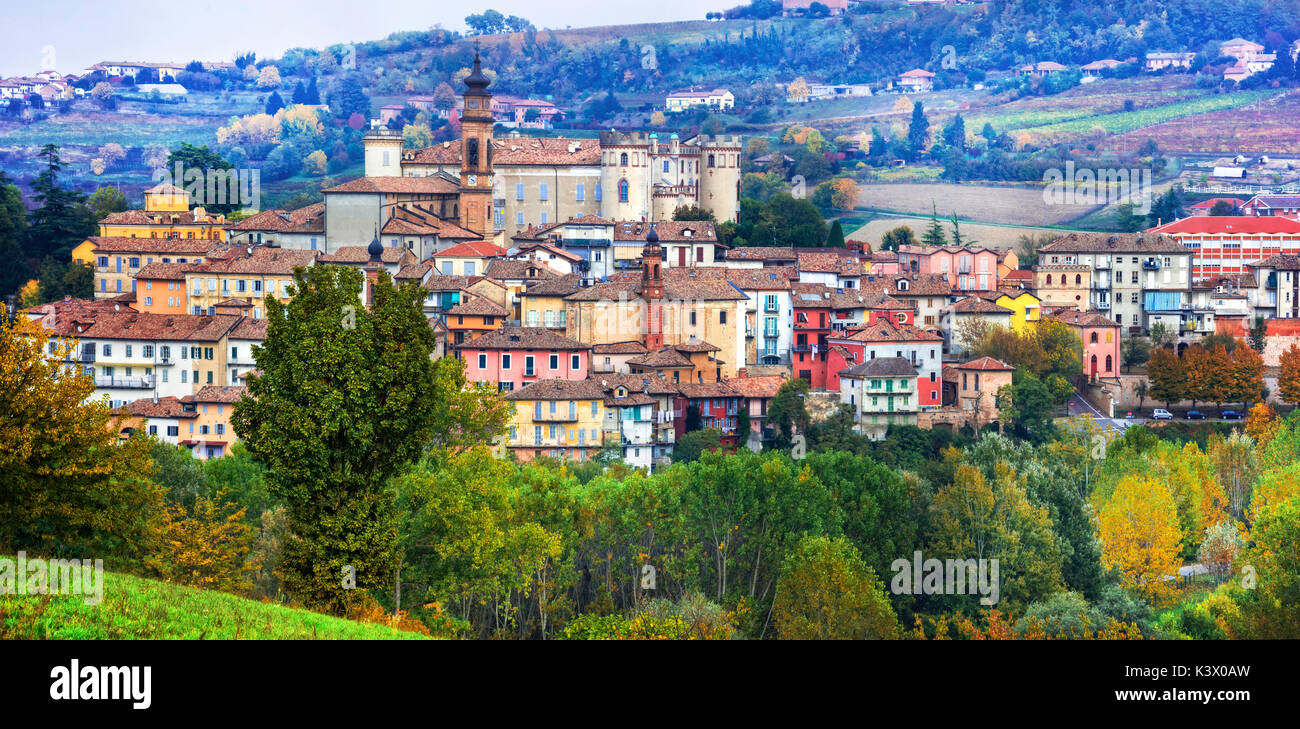 Schönen Dorf Castigliole d'Asti, Piemont, Italien. Stockfoto