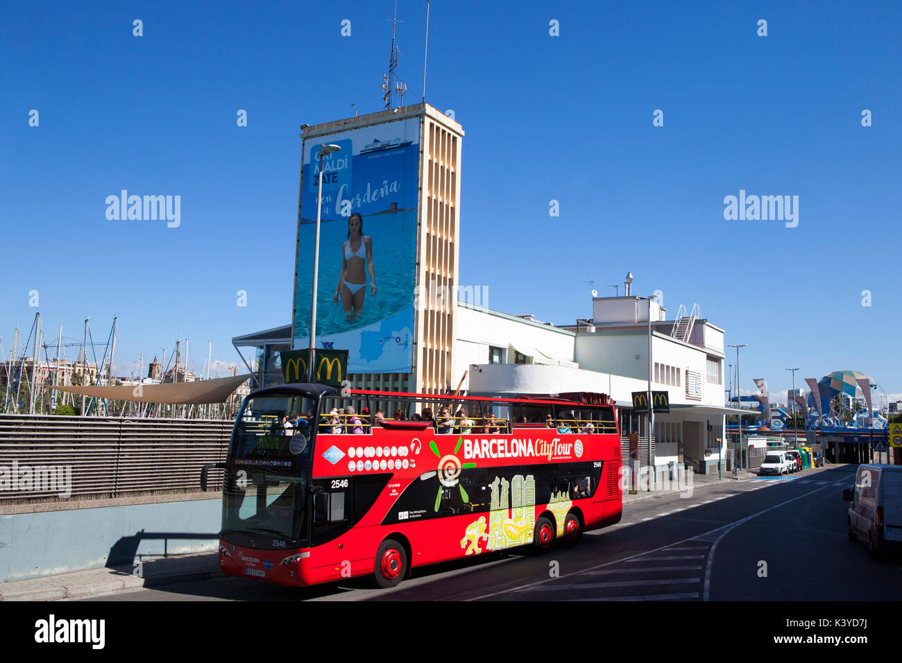 Barcelona City Tour Stadtrundfahrten in Barcelona, die Hauptstadt und größte Stadt Kataloniens, in Spanien Stockfoto