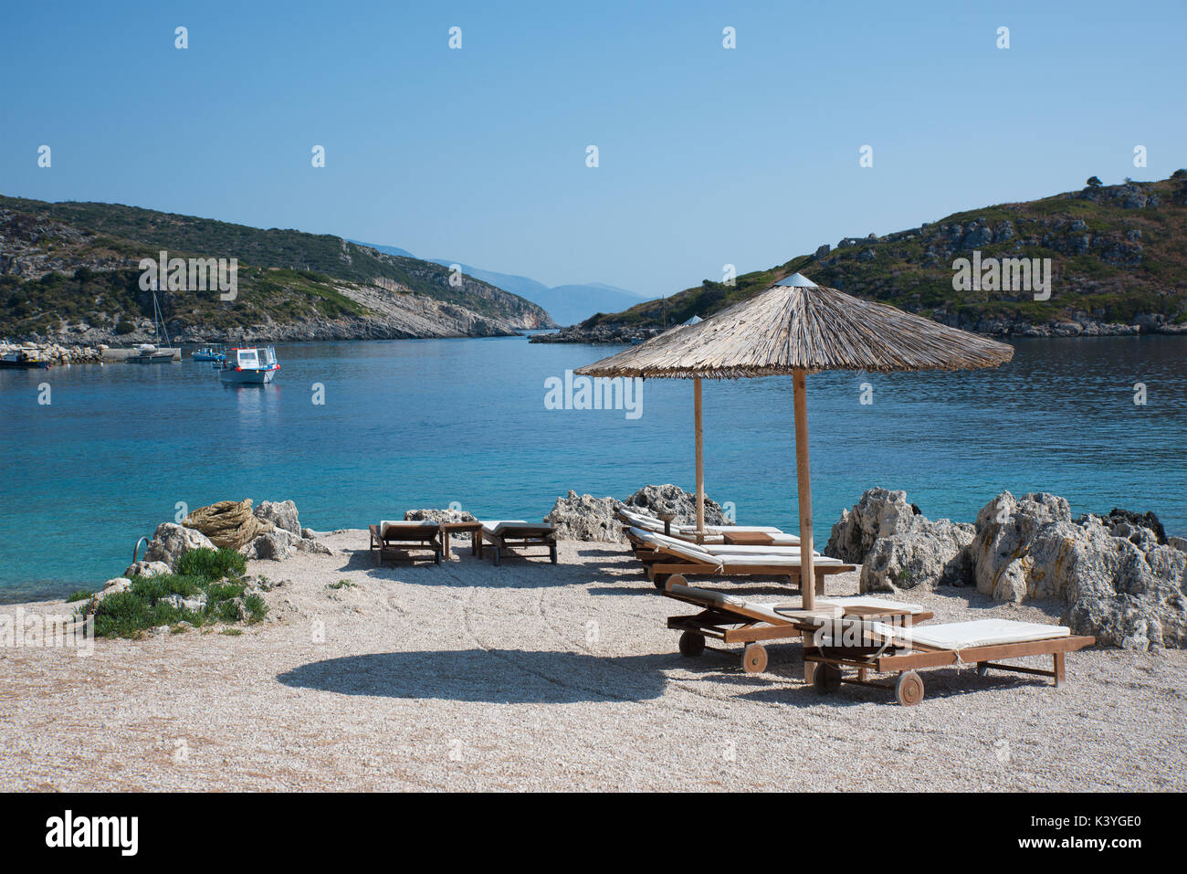 Hotel Nobelos privaten Strand in Agios Nikolaus, auf der Insel Zakynthos in Griechenland Stockfoto