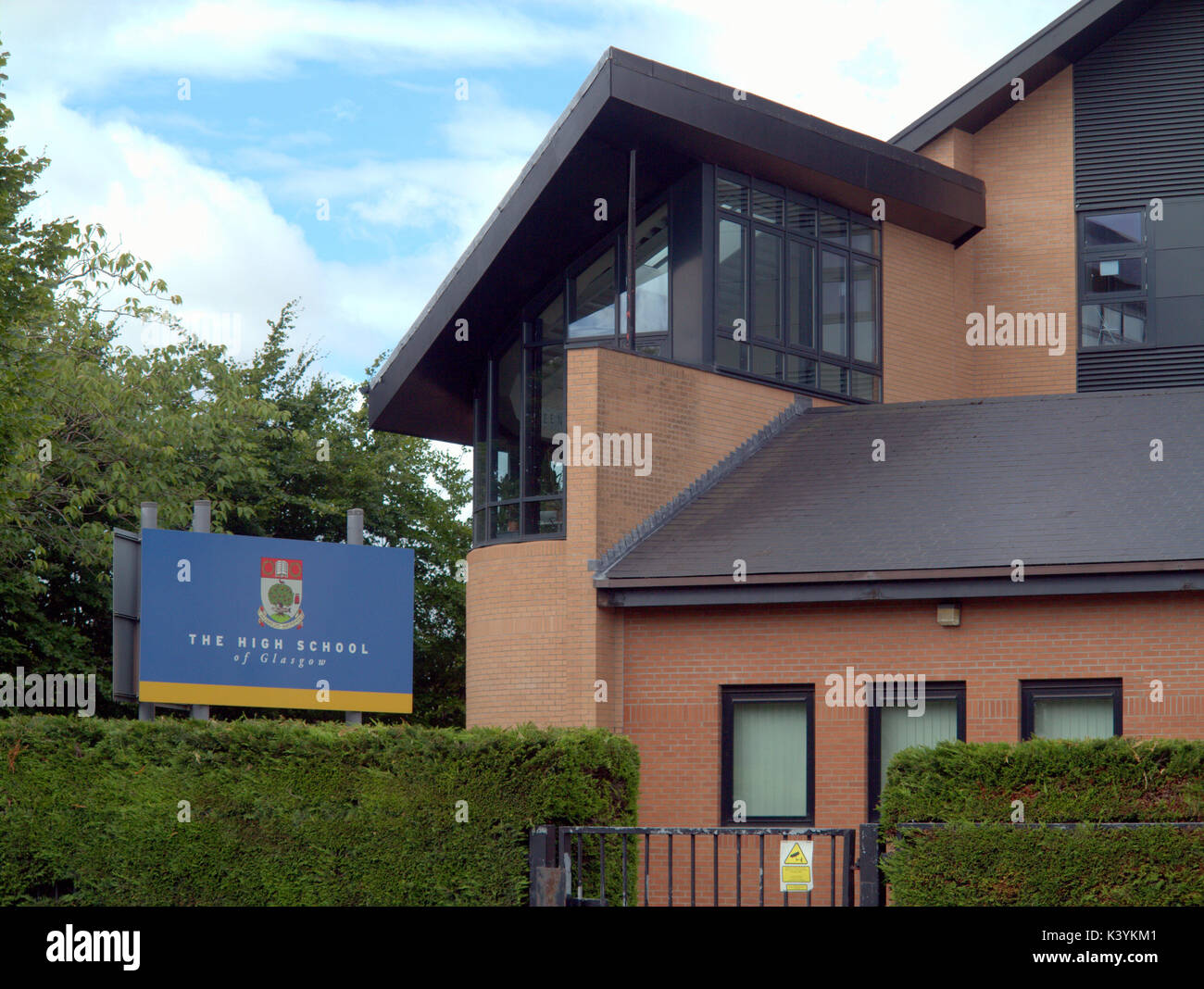 Die hohe Schule des Glasgow zeichen Gebäude Stockfoto