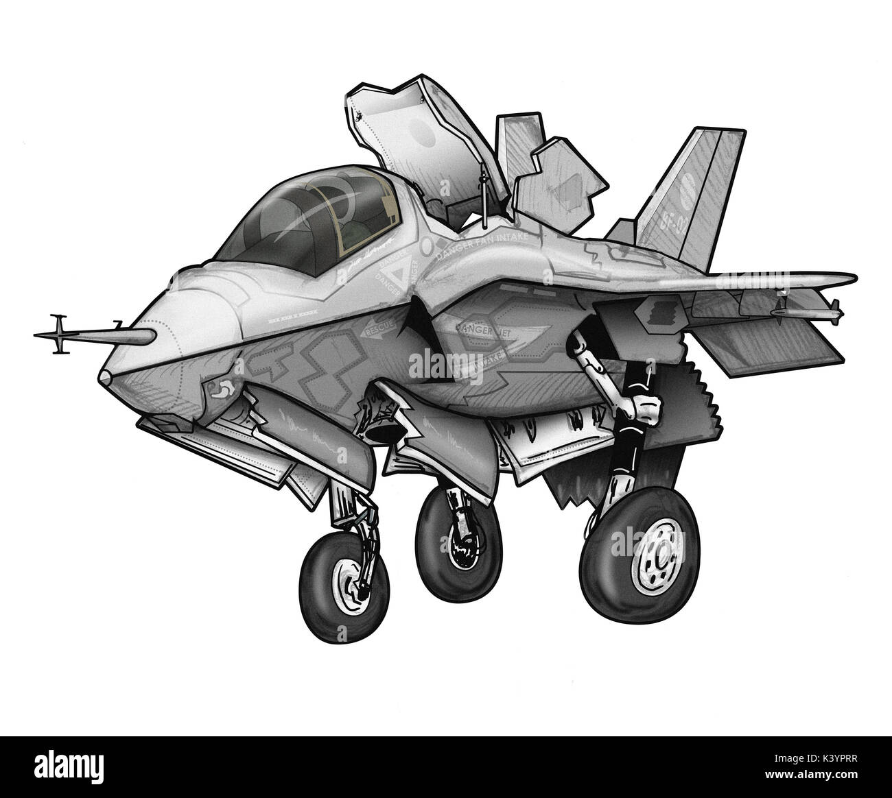 Joint Strike Fighter Cartoon Illustration Stockfoto