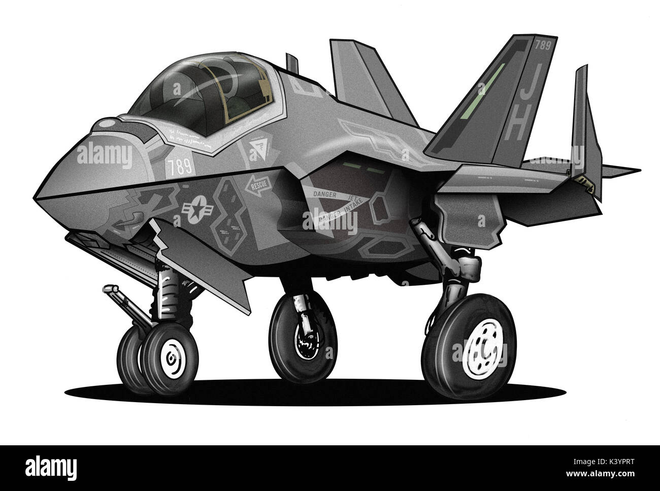 Joint Strike Fighter Cartoon Illustration Stockfoto